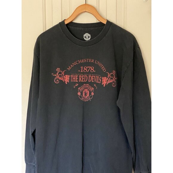 Manchester United Black L/S T-Shirt Men's L The Red Devils - Picture 3 of 7